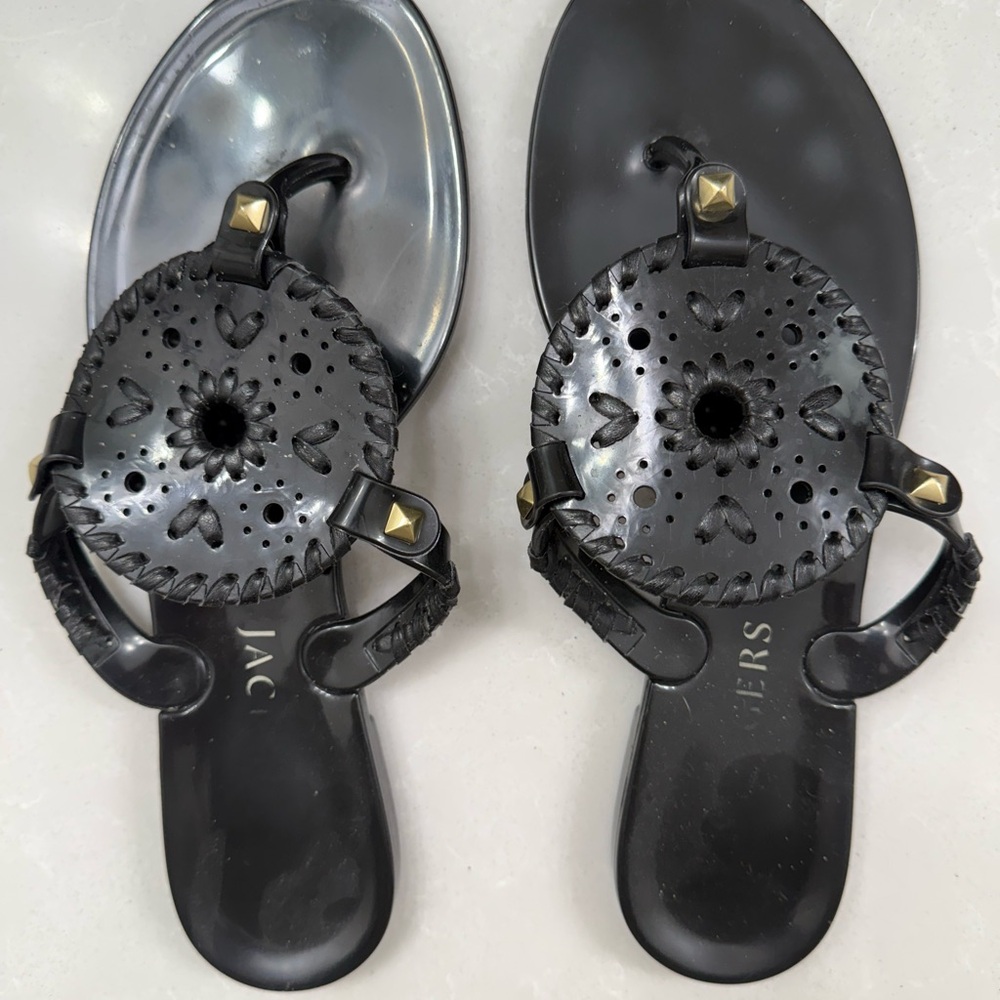 Jack Rogers Black Studded Sandals